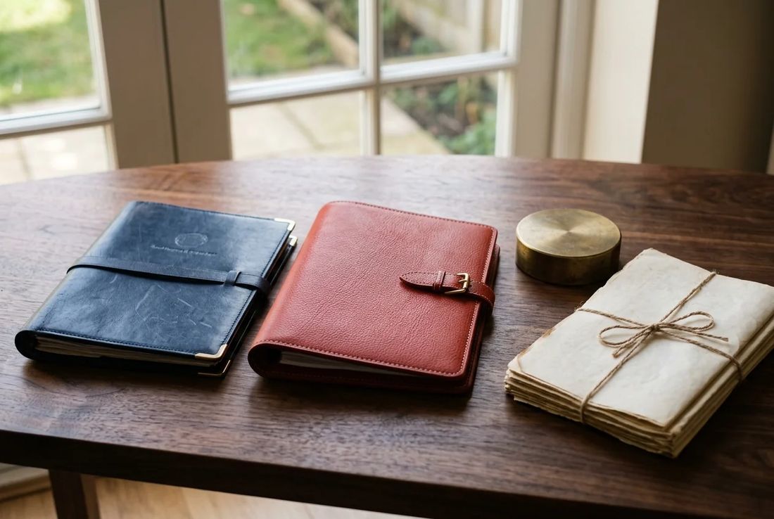 Navy Land Registry Law No. 2644 binder beside a red leather CMB valuation audit portfolio, brass weight and certified title records